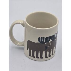 Vintage Taylor & Ng Moose Coffee Mug Cream Brown Ceramic Animal Art Cup
